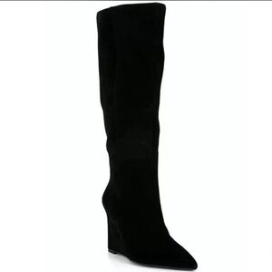 Gianni Bini Black Over-the-Knee Wedge Boot